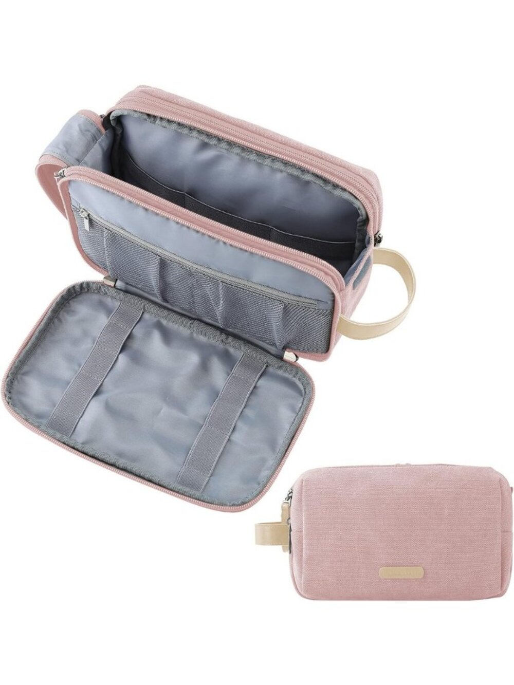 Stylish Pink Toiletry Bag Organizer for Women | Water-Resistant Makeup & Travel